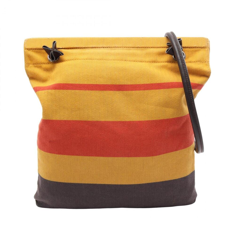 Hermes Sac Aline MM Shoulder Bag Handbag Canvas Leather Toile Chevron Veau Sw...